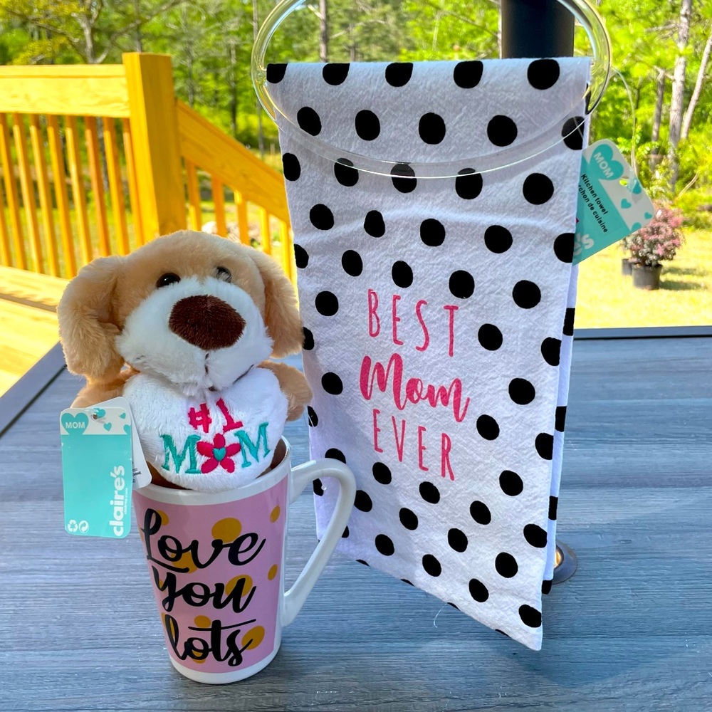 Claire’s Coffee Mug and Kitchen Towel Mother’s Day Gift